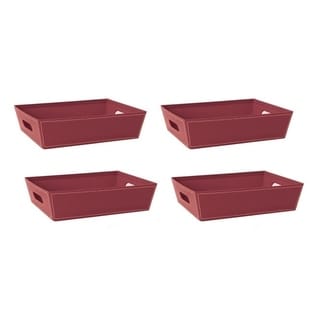 Wald Imports Burgundy Paperboard Tray (Set of 4)
