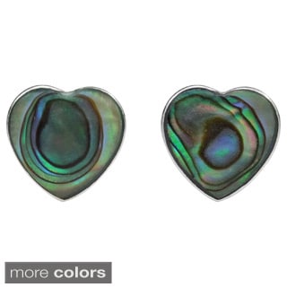 Cute Inlay Abalone Round .925 Silver Stud Earrings (Thailand)