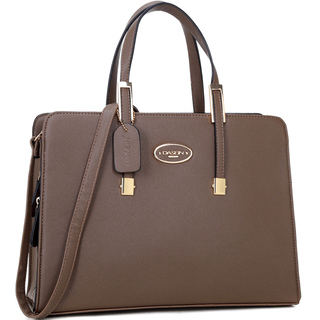 Dasein Two-tone Faux Leather Satchel Handbag w/Removable Shoulder Strap