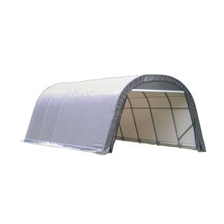 Shelterlogic Outdoor Round Garage Boat/ Car Grey 12 x 8 x 28-foot Storage Shed