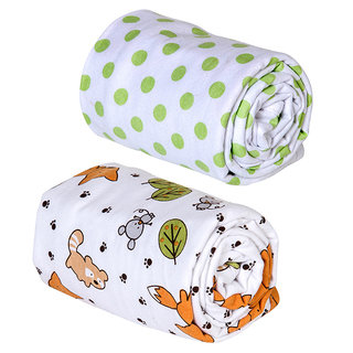 Trend Lab Forest Animal and Sage Dot Print Flannel Swaddle Blankets (Pack of 2)