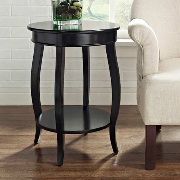 Powell Seaside Black Round Table with Shelf
