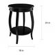 Powell Seaside Black Round Table with Shelf - Thumbnail 2