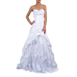 DFI Women's Floral-embellished Sweetheart Evening Gown