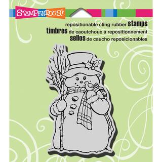 Stampendous Christmas Cling Rubber Stamp 3.5"X4" Sheet-Country Snowman