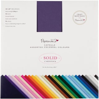 Papermania Premium Smooth Solid Cardstock Pack 12"X12" 75/Pk-Colossal