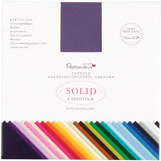 Papermania Premium Smooth Solid Cardstock Pack 6"X6" 75/Pkg-Colossal