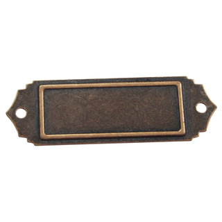 Antique Copper Embellishments 10/Pkg-Scalloped Name Plate