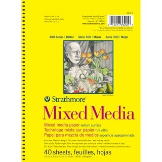 Strathmore Mixed Media Vellum Paper Pad 5.5"X8.5"-90lb 40 Sheets