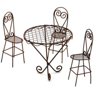 Timeless Miniatures-Wire Garden Table & Chairs Set