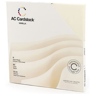 American Crafts Seasonal Cardstock Pack 12"X12" 60/Pkg-Vanilla