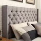 Naples Wingback Button Tufted Linen Fabric Full Size Headboard by iNSPIRE Q Artisan - Thumbnail 2