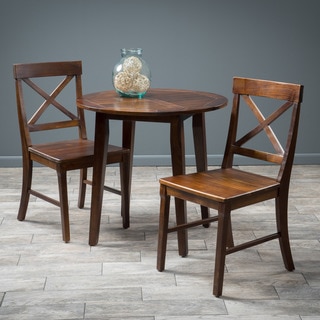 Carridge 3-piece Round Wood Dining Set by Christopher Knight Home