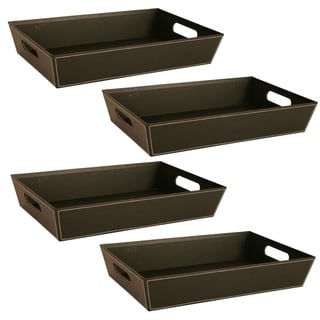 Wald Imports Set of 4 -17" BLACK PAPERBOARD TRAY