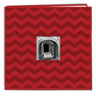 Pioneer Postbound Chevron Embossed Red Leatherette Memory Book (12x12)