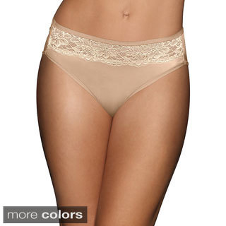 Bali Women's 'One Smooth U' Satin with Lace High-cut Panty