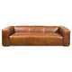 Aurelle Home Rustic Vintage Brown Top Grain Leather Sofa - Thumbnail 1