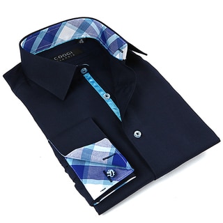 Coogi Luxe Men's Navy Button Down Dress Shirt