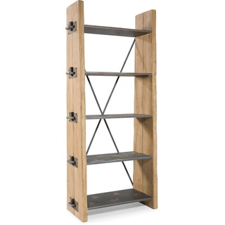 Aurelle Home X-style Rustic Natural Wood Bookshelf