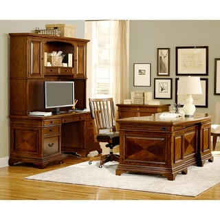 Ethan 66-inch Curved Executive Desk, Credenza and Hutch with Office Chair