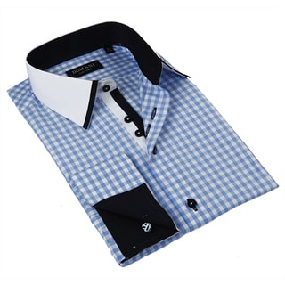Domani Blue Luxe Men's Light Blue Button-down Dress Shirt