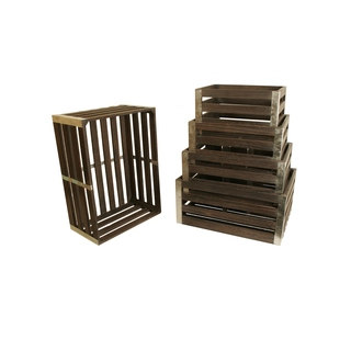 Distressed Wood Crates (Set of 5)
