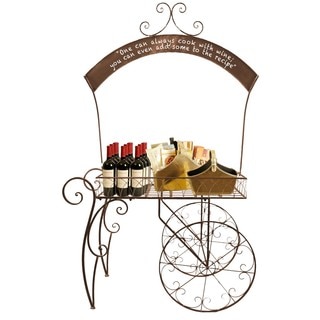 Wald Imports Rolling Metal Display Cart with Chalkboard Arch