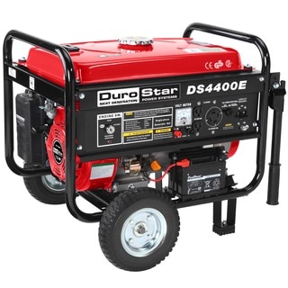 DuroStar 4400 Watt 7.0 Hp Air Cooled OHV CARB Approved Gas Generator with Electric Start and Wheel Kit