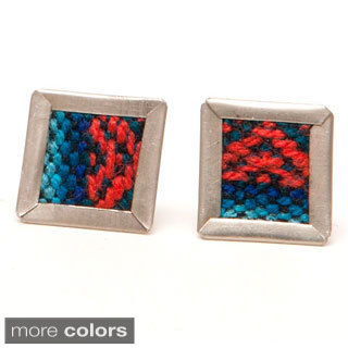 Escher Repurposed Fabric Stud Earrings (Bolivia)