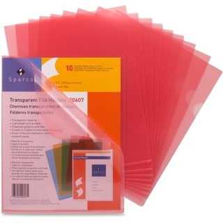 Sparco Transparent Poly File Holders (Pack of 10)