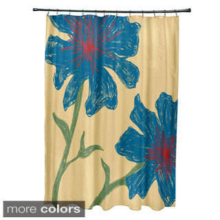 71 x 74-inch Multi Funky Floral Shower Curtain