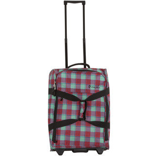 Calpak Rover Bubble Gum Plaid 20-inch Washable Rolling Carry-on Upright Duffel Bag