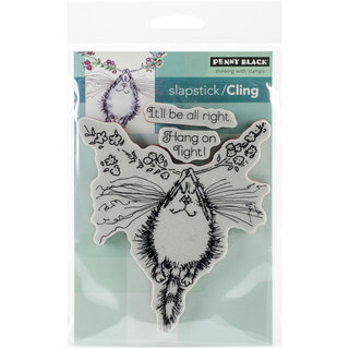 Penny Black Cling Rubber Stamp 5"X7.5" Sheet-Hang On Tight!