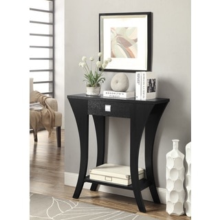 Black Finish Console Sofa Entry Table with Drawer