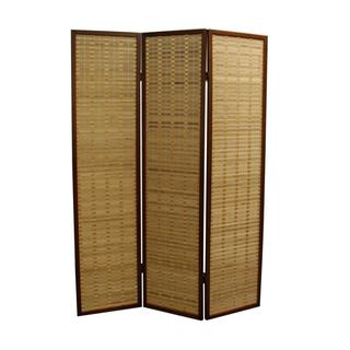 Walnut Bamboo 70.25-inch 3-panel Room Divider