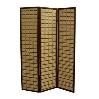 70.25''H Two Tone Bamboo 3 Panel Room Divider - Walnut
