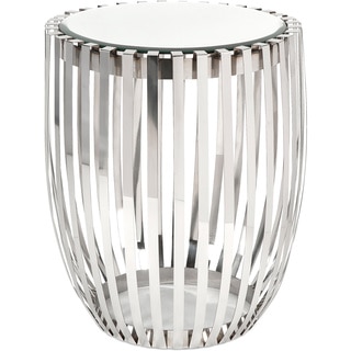 Xanthia Steel and Mirror Accent Table