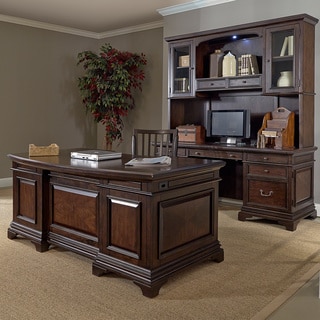 Drake 72-inch Executive Desk and Credenza with Hutch