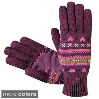 Isotoner Women's Fair Isle Knit Cotton Gloves