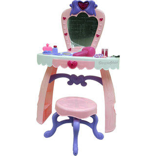 DimpleChild Dream Dresser Pink and White Toy Vanity Set