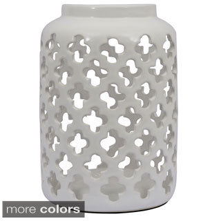 Floral Ceramic Quatrefoil Lantern