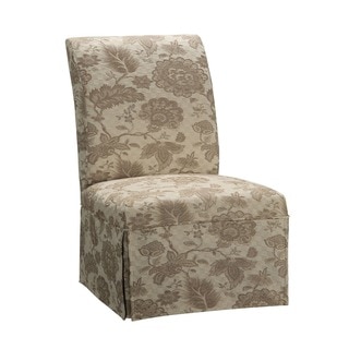 Powell Guinevere Woven Gold with Taupe Floral Pattern Skirted Slip Over Slipcover (Pack of 1)