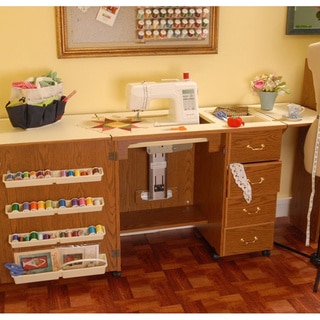 Arrow 'Norma Jean' Crafts & Sewing Machine Table with Storage and Organization Cabinet