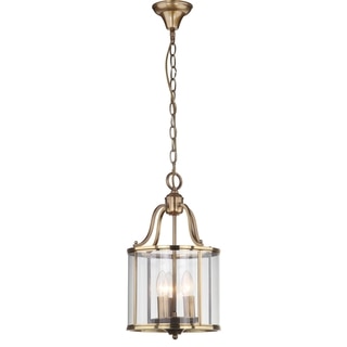 Safavieh Lighting 10-Inch Adjustable 3-Light Sutton Place Small Brass Pendant Lamp