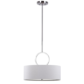 Safavieh Lighting 18-inch Adjustable 3-Light Debonair Chrome Drum Pendant Lamp
