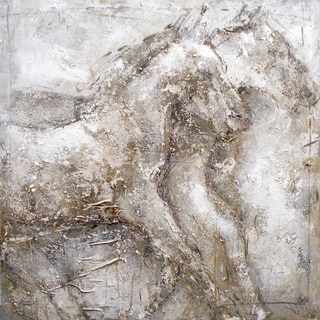 Aurelle Home Abstract Horses "Mustang" Acrylic Canvas Art