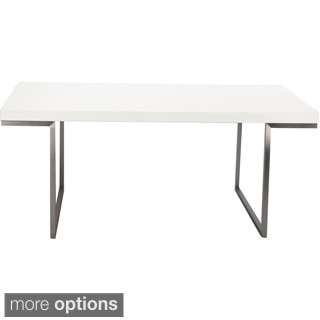 Aurelle Home Isabella White Lacquer Rectangle Dining Table