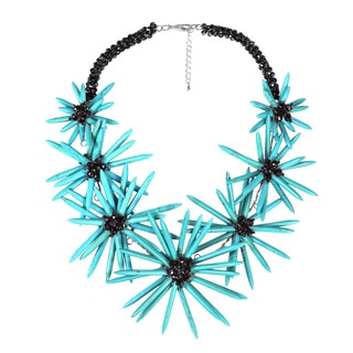 Radiant Floral Turquoise Stone Statement Necklace (Thailand)