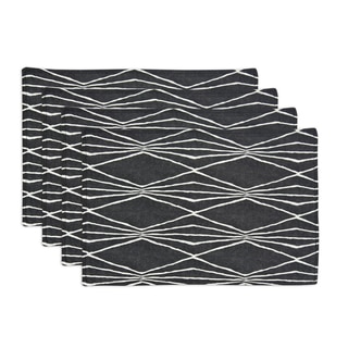 Handcut Shapes Charcoal Lined 12.5-inch x 19-inch Placemats (Set of 4)