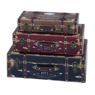 Multicolor Wood Trunk (Set of 3)